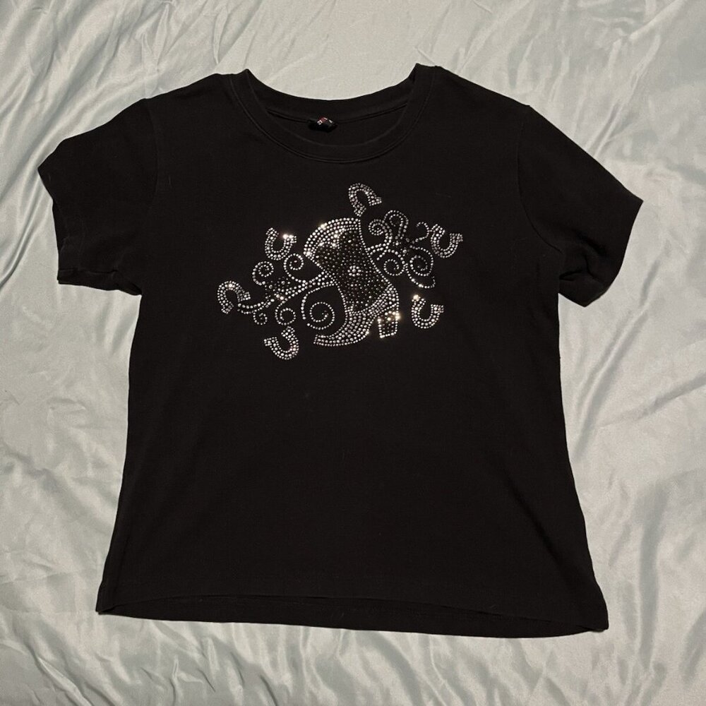 Lady Noiz Women’s M Black Short Sleeved Western Cowgirl Shirt